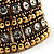 Wide Crystal Egyptian Style Flex Bracelet (Burn Gold Tone Finish) - 17cm Length - view 5