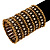 Wide Crystal Egyptian Style Flex Bracelet (Burn Gold Tone Finish) - 17cm Length - view 2