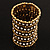 Wide Crystal Egyptian Style Flex Bracelet (Burn Gold Tone Finish) - 17cm Length - view 11