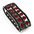 Swarovski Crystal Floral Flex Bracelet (Green & Red) - view 4