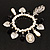 'Cameo, Feather, Heart & Simulated Pearl Beads' Charm Flex Bracelet (Silver Tone) - view 3