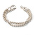 2 Strand Wheat Rhodium Plated Chain 'Buckle' Bracelet (Silver Tone) - view 7