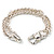 2 Strand Wheat Rhodium Plated Chain 'Buckle' Bracelet (Silver Tone) - view 2