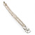 2 Strand Wheat Rhodium Plated Chain 'Buckle' Bracelet (Silver Tone) - view 5