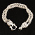 2 Strand Wheat Rhodium Plated Chain 'Buckle' Bracelet (Silver Tone) - view 9