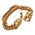 2 Strand Wheat Chain 'Buckle' Bracelet (Gold Tone) - view 7