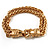 2 Strand Wheat Chain 'Buckle' Bracelet (Gold Tone) - view 2