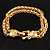 2 Strand Wheat Chain 'Buckle' Bracelet (Gold Tone)