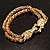 2 Strand Wheat Chain 'Buckle' Bracelet (Gold Tone) - view 17