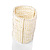 Wide Light Cream Coloured Faux Pearl Flex Bracelet With Gold Metal Bars - 8cm Width - view 5