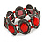 Gun Metal Red Acrylic Oval Flex Bracelet -19cm Length - view 2