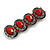 Gun Metal Red Acrylic Oval Flex Bracelet -19cm Length - view 4