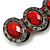 Gun Metal Red Acrylic Oval Flex Bracelet -19cm Length - view 5