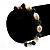 Light Cream Freshwater Pearl & Black Glass Bead Flex Bracelet -19cm Length - view 5
