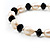 Light Cream Freshwater Pearl & Black Glass Bead Flex Bracelet -19cm Length - view 8