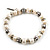 White Freshwater Pearl & Metal Bead  With Adjustable Charm Flex Bracelet - view 3