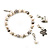 White Freshwater Pearl & Metal Bead  With Adjustable Charm Flex Bracelet - view 2
