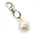 White Freshwater Pearl & Metal Bead  With Adjustable Charm Flex Bracelet - view 14