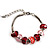 Red & Pink Glass & Acrylic Bead Bracelet (Silver Tone Metal) -17cm Length - view 10
