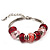 Red & Pink Glass & Acrylic Bead Bracelet (Silver Tone Metal) -17cm Length - view 6