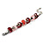 Red & Pink Glass & Acrylic Bead Bracelet (Silver Tone Metal) -17cm Length - view 12