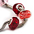 Red & Pink Glass & Acrylic Bead Bracelet (Silver Tone Metal) -17cm Length - view 5