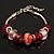 Red & Pink Glass & Acrylic Bead Bracelet (Silver Tone Metal) -17cm Length - view 13