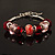 Red & Pink Glass & Acrylic Bead Bracelet (Silver Tone Metal) -17cm Length - view 2