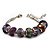 Purple Glass & Acrylic Bead Bracelet (Silver Tone Metal) -17cm Length - view 11