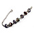 Purple Glass & Acrylic Bead Bracelet (Silver Tone Metal) -17cm Length - view 4