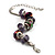 Purple Glass & Acrylic Bead Bracelet (Silver Tone Metal) -17cm Length - view 7
