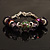 Purple Glass & Acrylic Bead Bracelet (Silver Tone Metal) -17cm Length - view 10