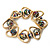 Gold Tone Heart Glass Bead Flex Bracelet -17cm Length - view 6