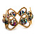 Gold Tone Heart Glass Bead Flex Bracelet -17cm Length - view 8
