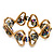 Gold Tone Heart Glass Bead Flex Bracelet -17cm Length - view 9