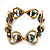 Gold Tone Heart Glass Bead Flex Bracelet -17cm Length - view 10