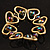 Gold Tone Heart Glass Bead Flex Bracelet -17cm Length - view 12