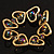 Gold Tone Heart Glass Bead Flex Bracelet -17cm Length - view 5