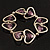 Silver Tone Heart Purple Glass Bead Flex Bracelet -18cm Length - view 12