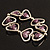 Silver Tone Heart Purple Glass Bead Flex Bracelet -18cm Length - view 5