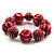 Red & White Wood Bead Flex Bracelet - 19cm Length - view 8
