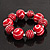 Red & White Wood Bead Flex Bracelet - 19cm Length - view 5