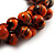 Orange-Gold Wood Cluster Bead Flex Bracelet -20cm Length - view 8