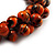 Orange-Gold Wood Cluster Bead Flex Bracelet -20cm Length - view 3