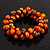 Orange-Gold Wood Cluster Bead Flex Bracelet -20cm Length - view 5