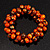 Orange-Gold Wood Cluster Bead Flex Bracelet -20cm Length - view 9