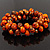 Orange-Gold Wood Cluster Bead Flex Bracelet -20cm Length - view 7