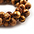 Cream-Brown Wood Cluster Bead Flex Bracelet -20cm Length - view 5
