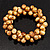 Cream-Brown Wood Cluster Bead Flex Bracelet -20cm Length - view 3