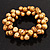 Cream-Brown Wood Cluster Bead Flex Bracelet -20cm Length - view 7